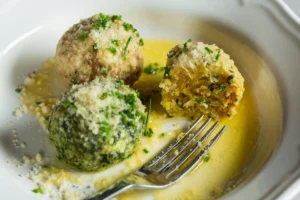 Canederli dumplings - traditional food of Trentino-Alto Adige.