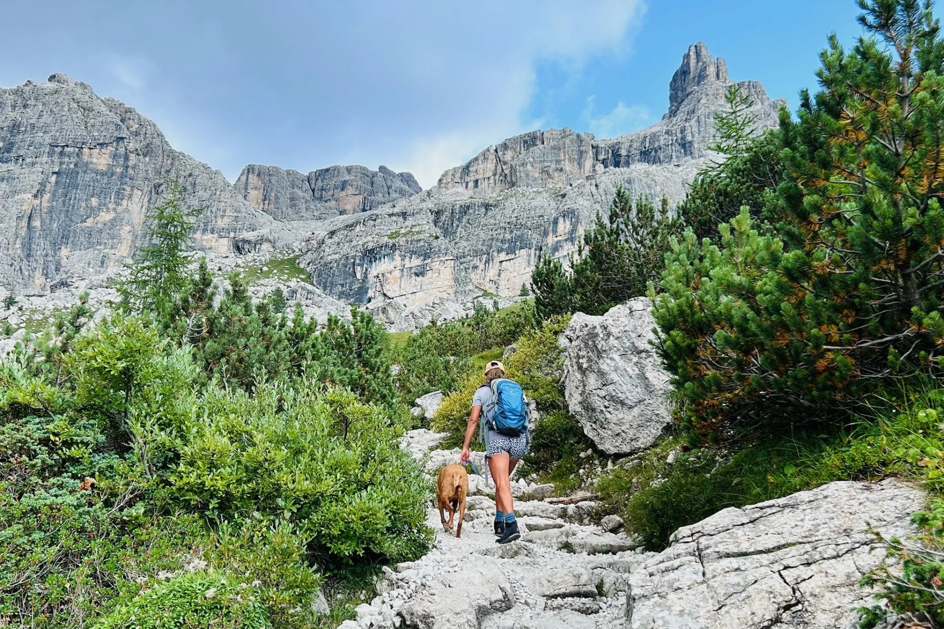 Hiking near Madonna di Campiglio to Tucket and Sella.
