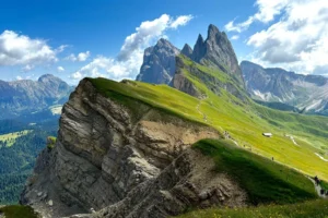 Mount Seceda Pues Odle Sassolungo Dolomites.