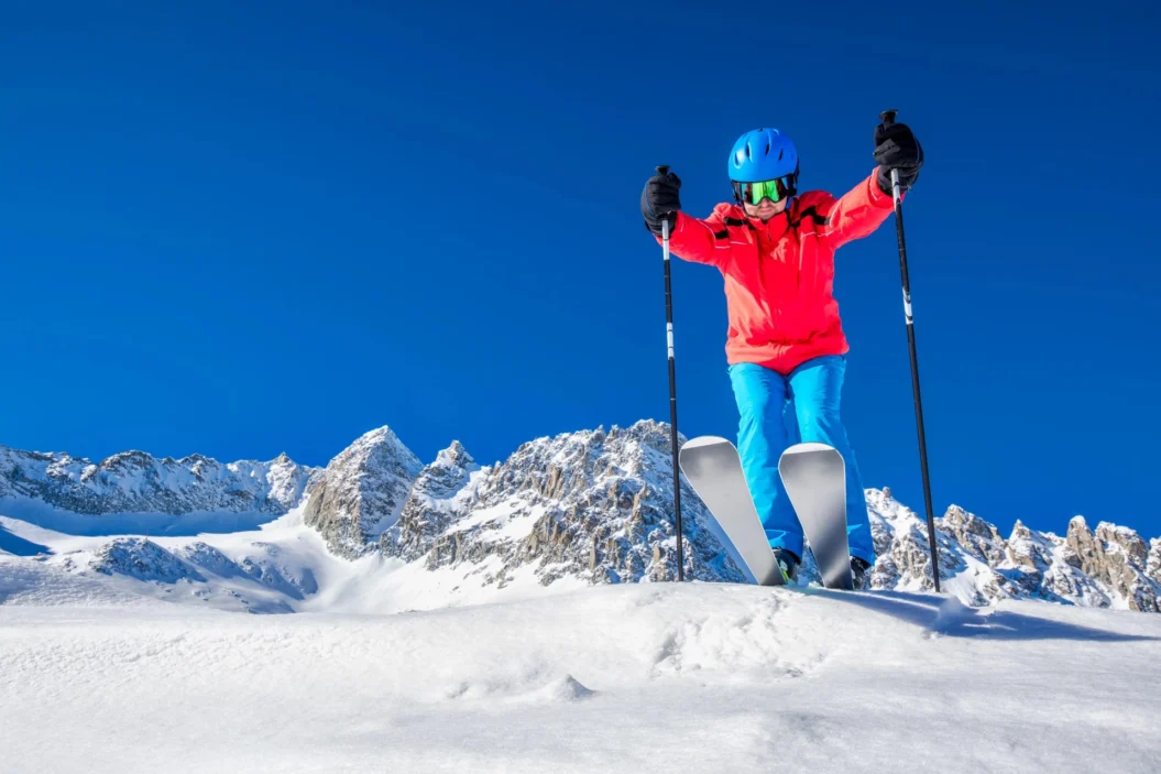 Skier ready to go.