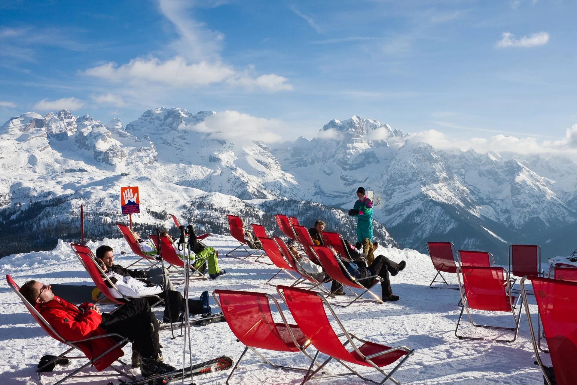 Skiers sunbathing - Madonna di Campiglio Val di Sole