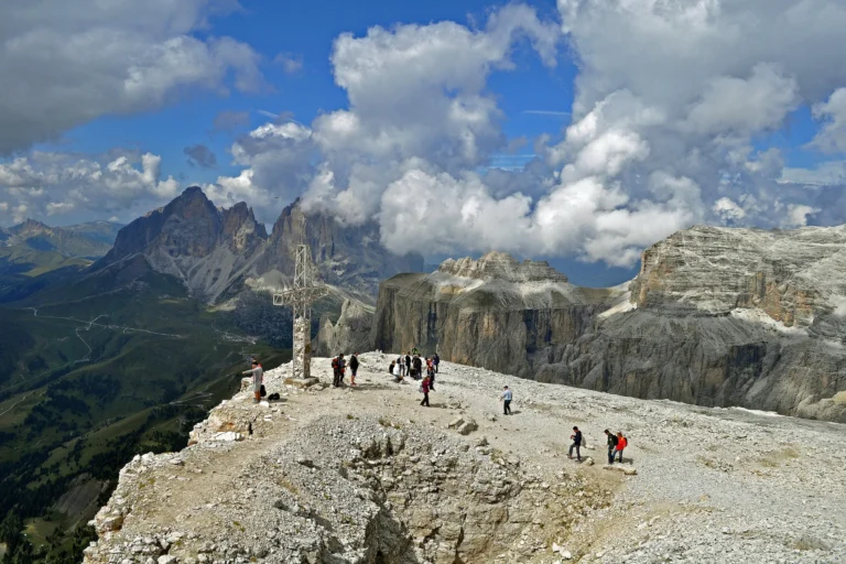 Summit of Sass Pordoi - Sella Group in the Dolomites.