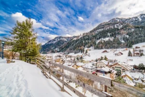 Alpine village in the Dolomites.