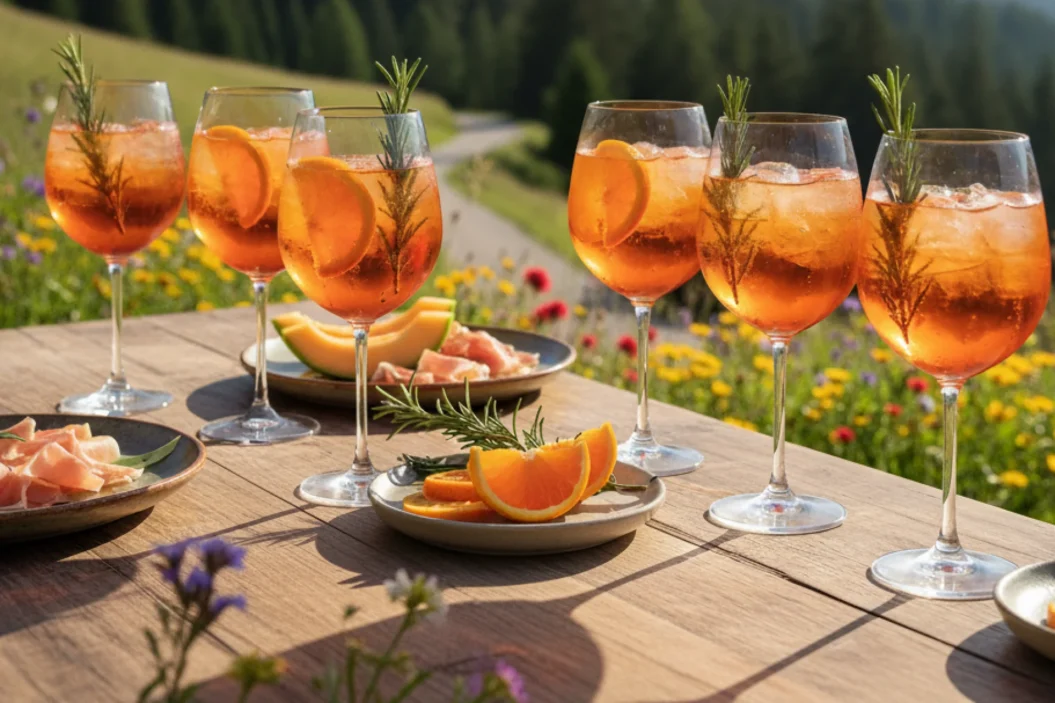 Aperol spritz in the mountains.