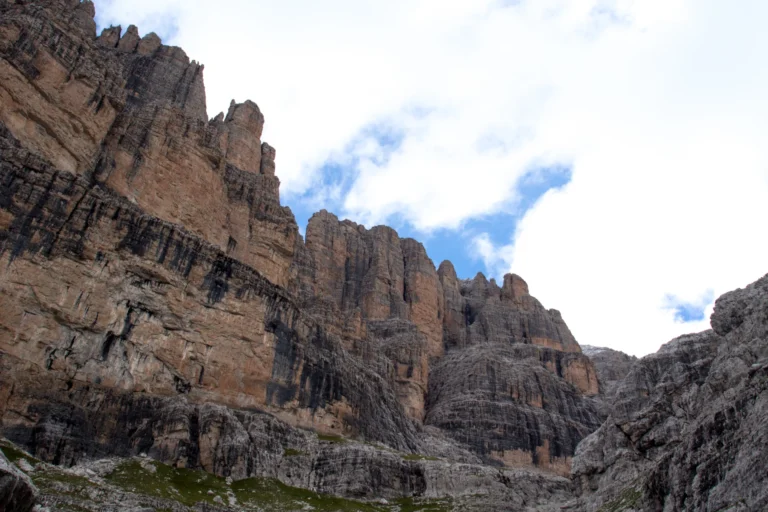 Brenta Dolomites red colored rock.