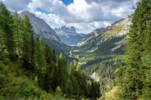 View down into the Contrin valley.