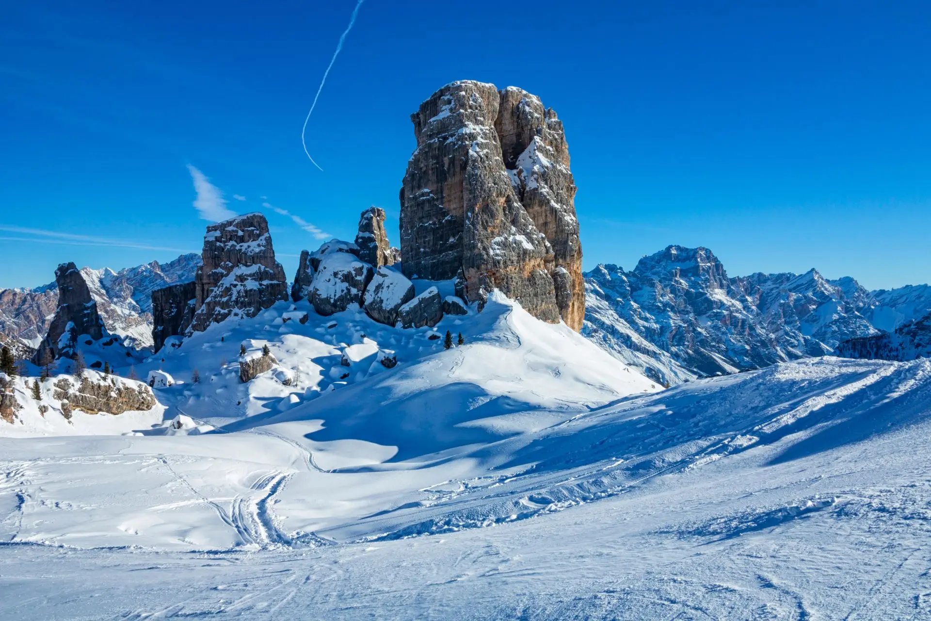 Cortina Ski Slopes at Cinque Torri.