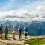 Hikers at Passo Grostè.