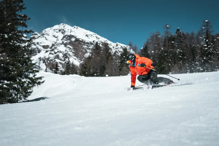 Pejo3000 Skier on Tarlenta with Monte Redival behind.
