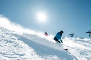 Perfect skiing conditions at Madonna di Campiglio.