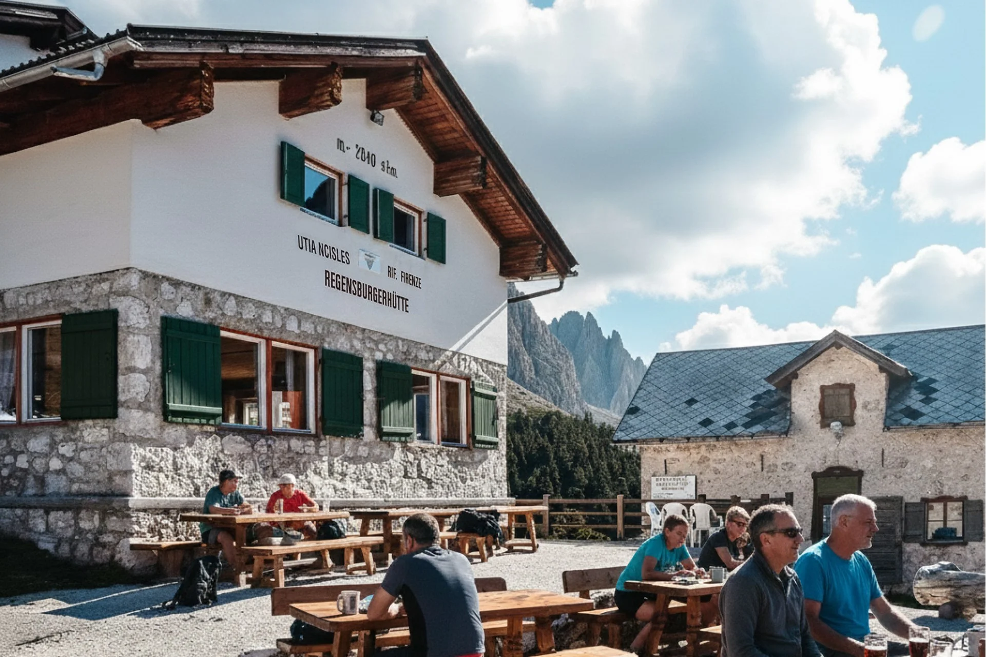 Rifugio Firenze near Seceda and Odle Peaks.