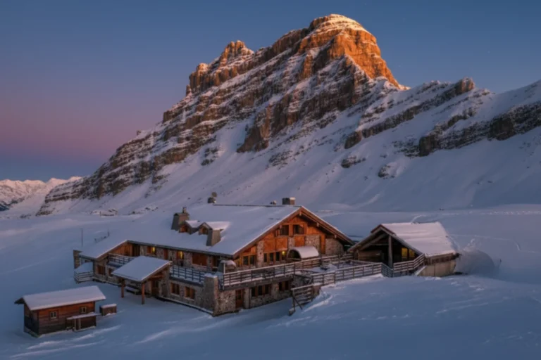 Rifugio Stoppani below Cima Grostè in Madonna di Campiglio.