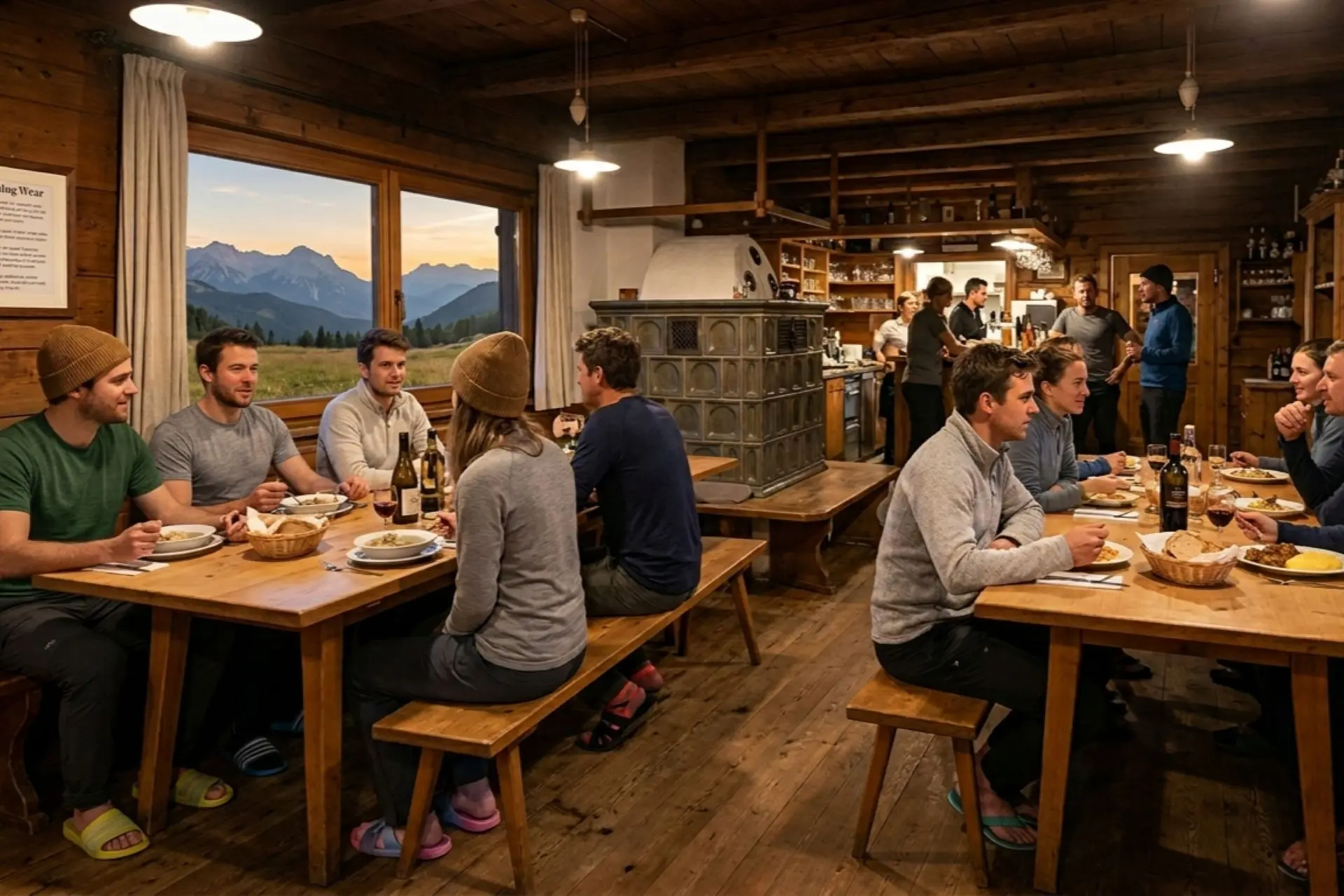 Rifugio at dinner time.